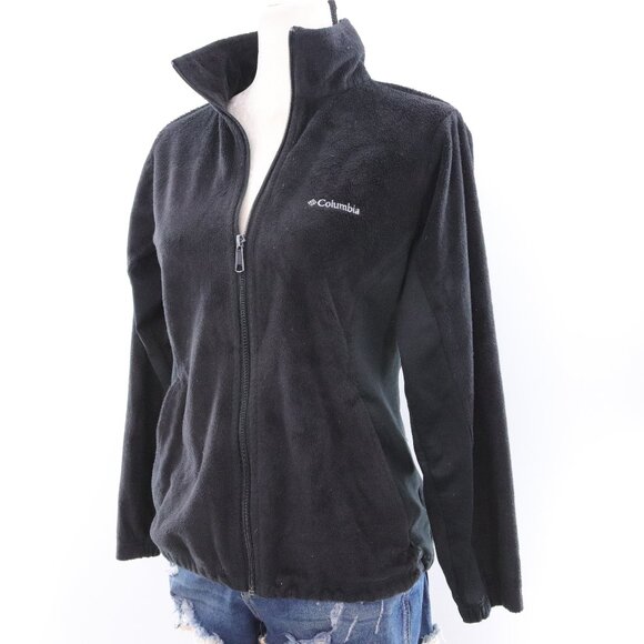 Columbia| Black Fleece Zip Up Sweater Jacket Small - Picture 1 of 7